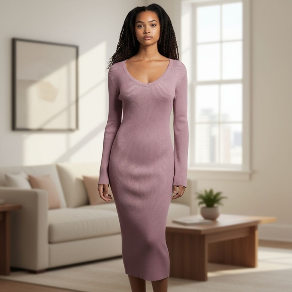 No Boundaries Dresses & Skirts - NWT Pink Ribbed Barbiecore Bodycon Midi Size XL Juniors/Women's Large 12-14